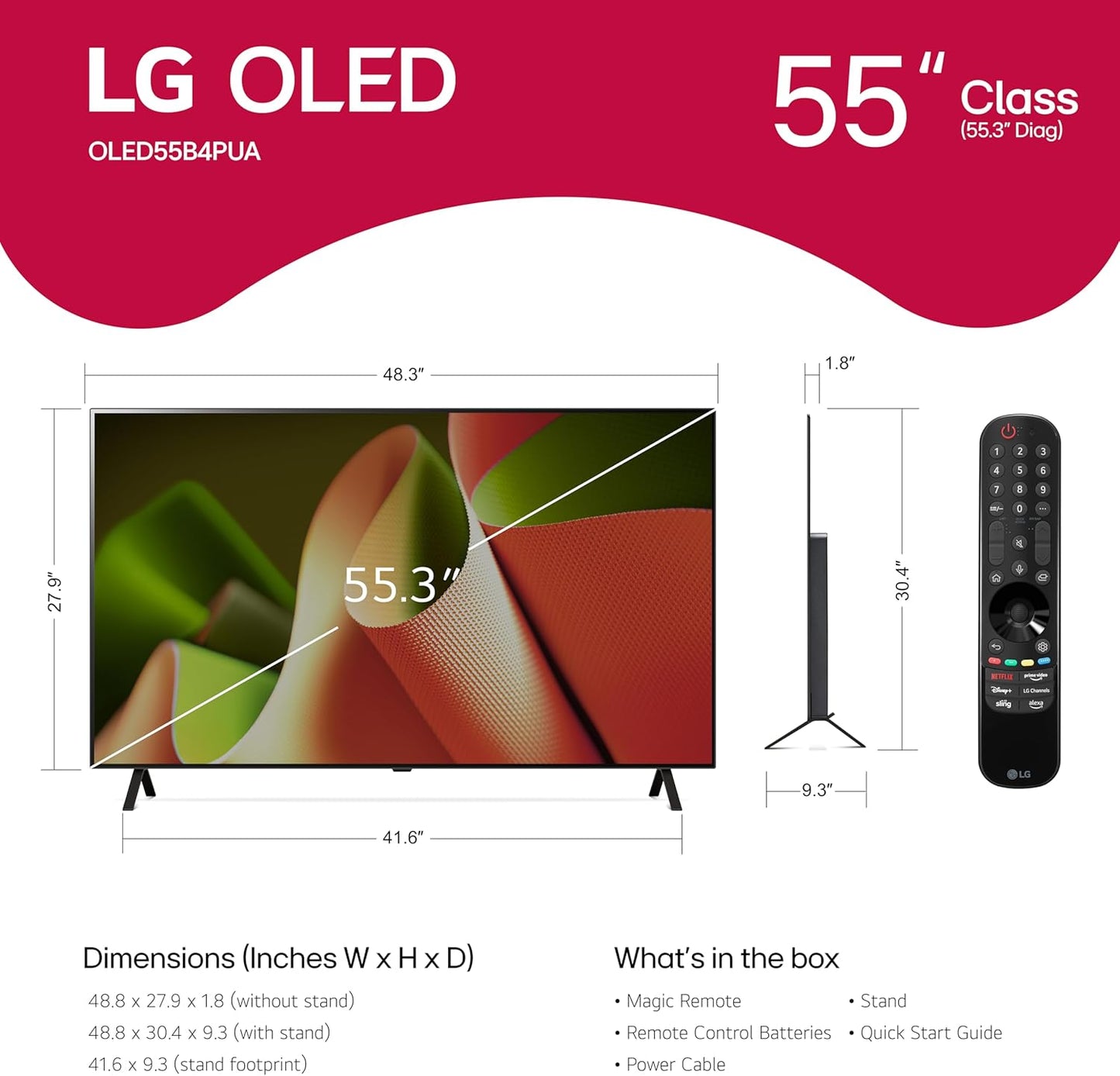 LG Television 55" Black OLED55B4PUA
