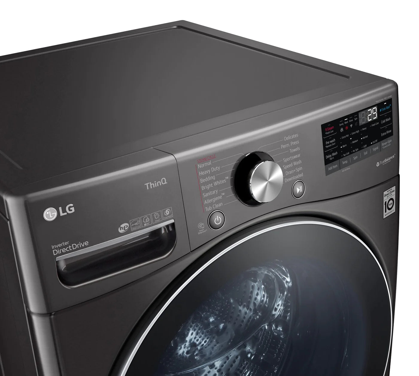LG Washer 27" Black Stainless Steel WM4100HBA
