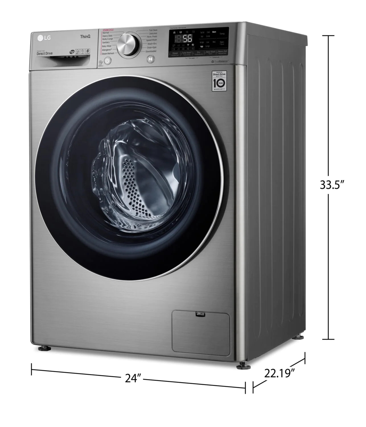 LG Washer and Dryer 24" Graphite Steel WM3555HVA