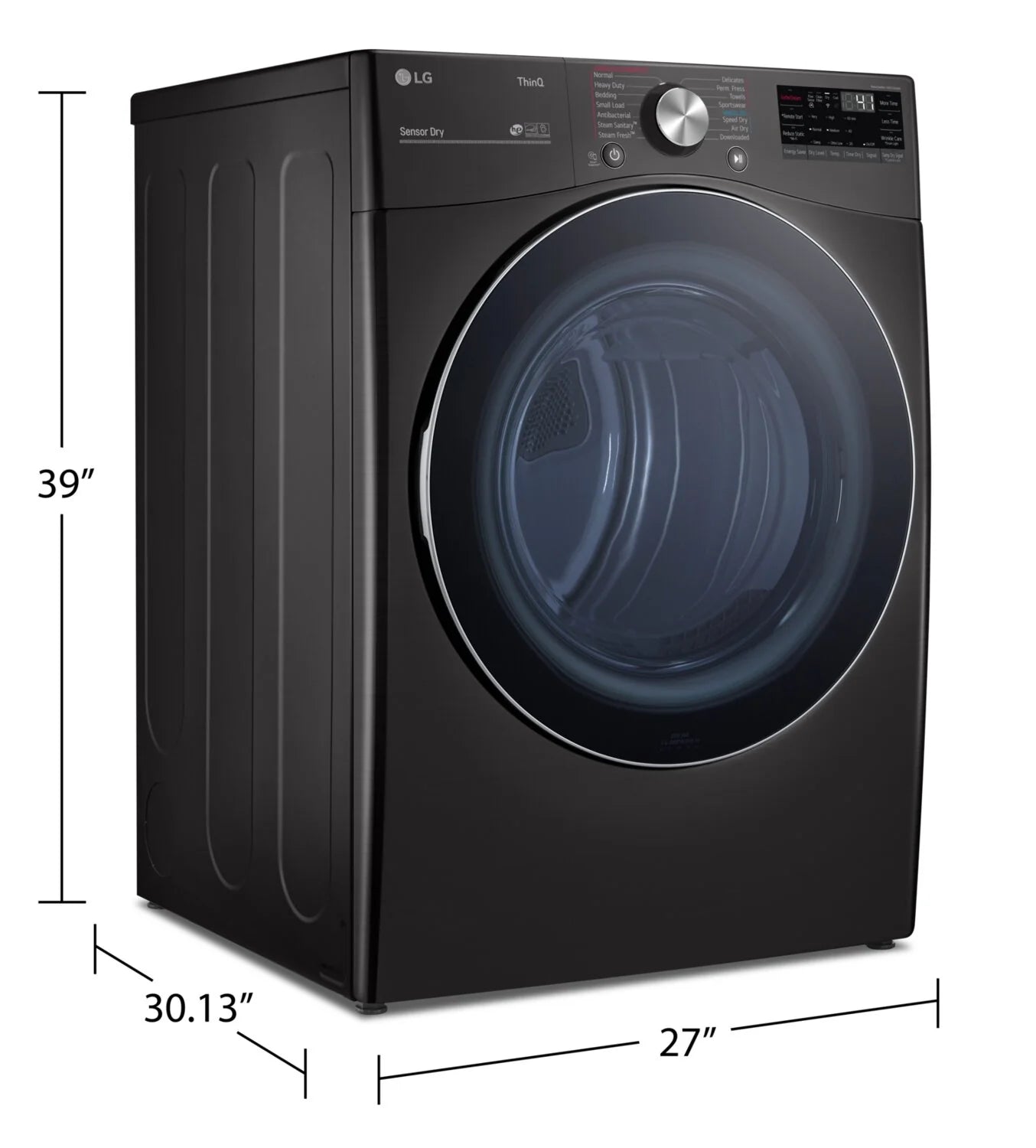 LG Dryers 27" Black Stainless Steel DLGX4201B