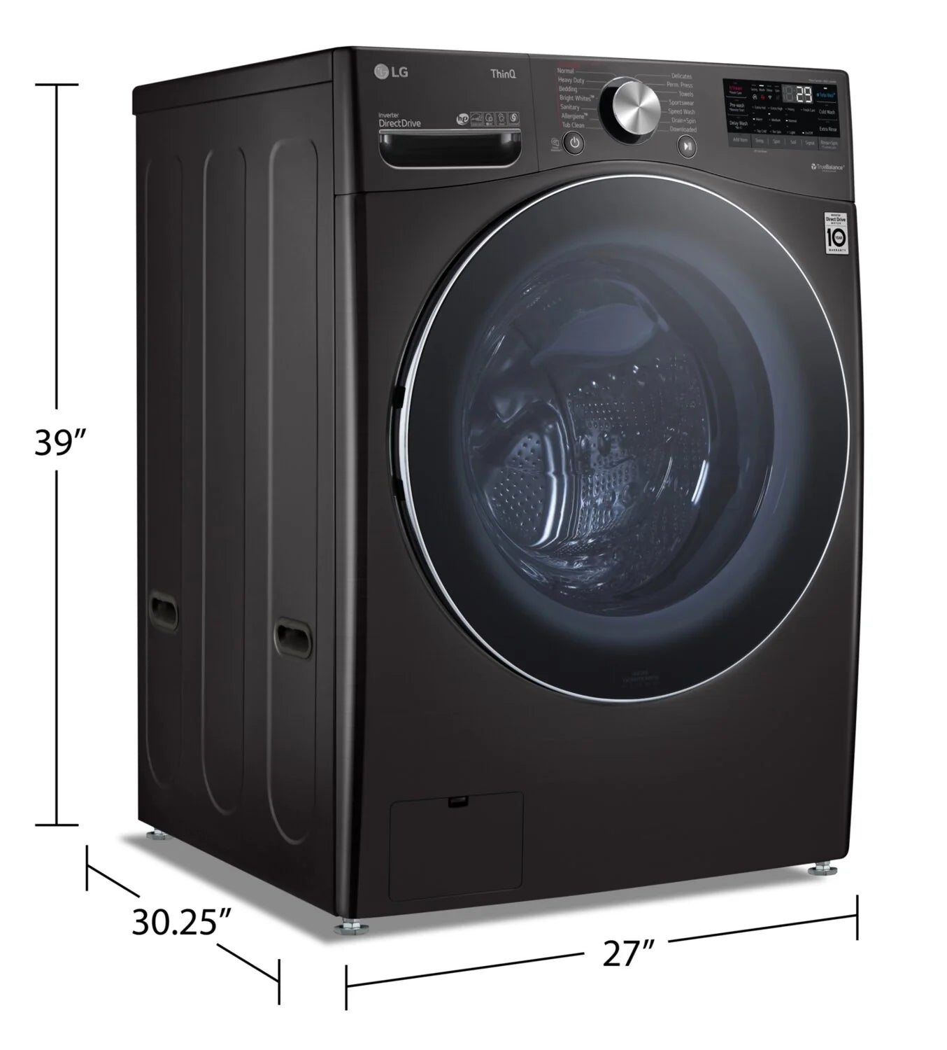 LG Washer 27" Black Stainless Steel WM4100HBA
