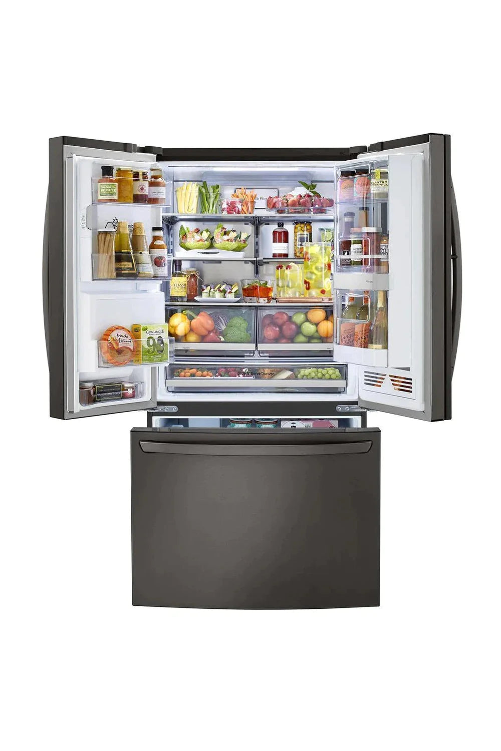 LG Refrigerator 36" Black Stainless Steel LRFVC2406D - Appliance Bazaar
