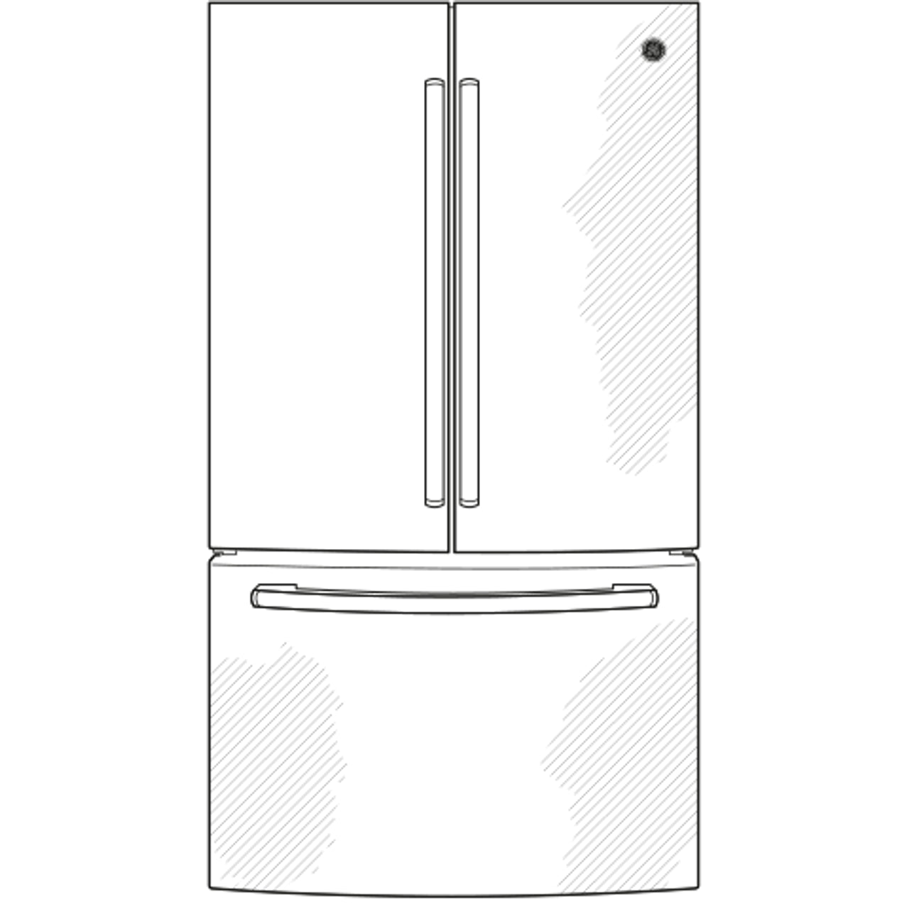 GE Refrigerator 33" Counter Depth  Stainless Steel GWE19JSLSS