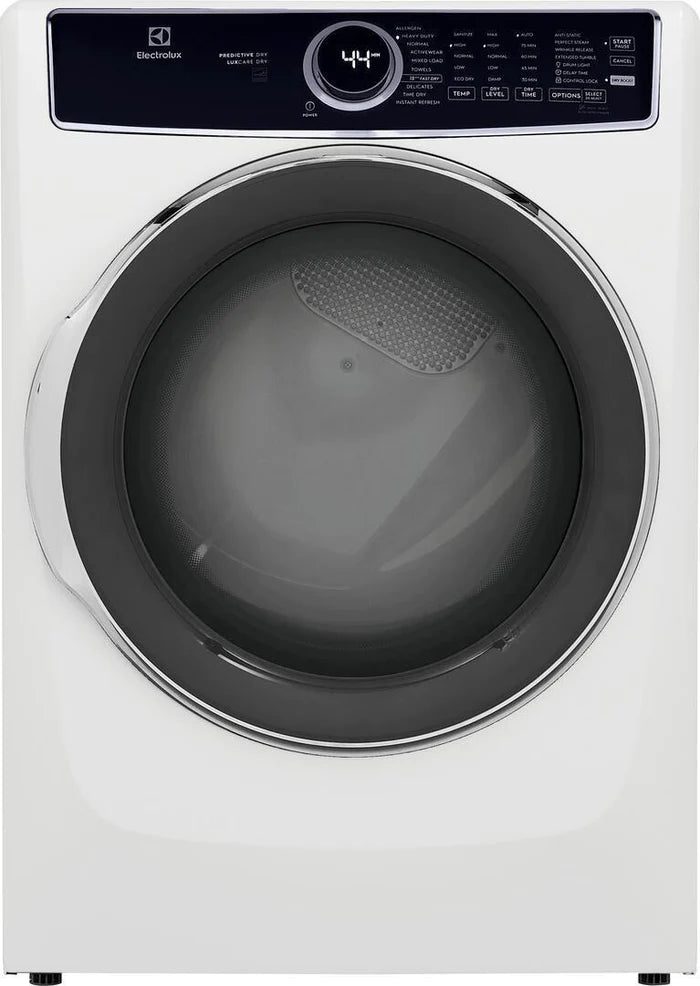 Electrolux ELFE753CAW Dryer_27" Width_Electric Dryer_8.0 cu. ft. Capacity_Steam Clean_10 Dry Cycles_5 Temperature Settings_Stackable_Steel Drum_White colour_AB1242