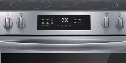 Frigidaire FCFE308CAS Range, 30", Electric Range, Self Clean, Glass Burners (Electric), Convection, 5 Burners, 5.3 cu. ft. Capacity, Storage Drawer, 1 Ovens, 3200 Highest Burner Element (Watts), Front Controls, Stainless Steel colour_AB1226