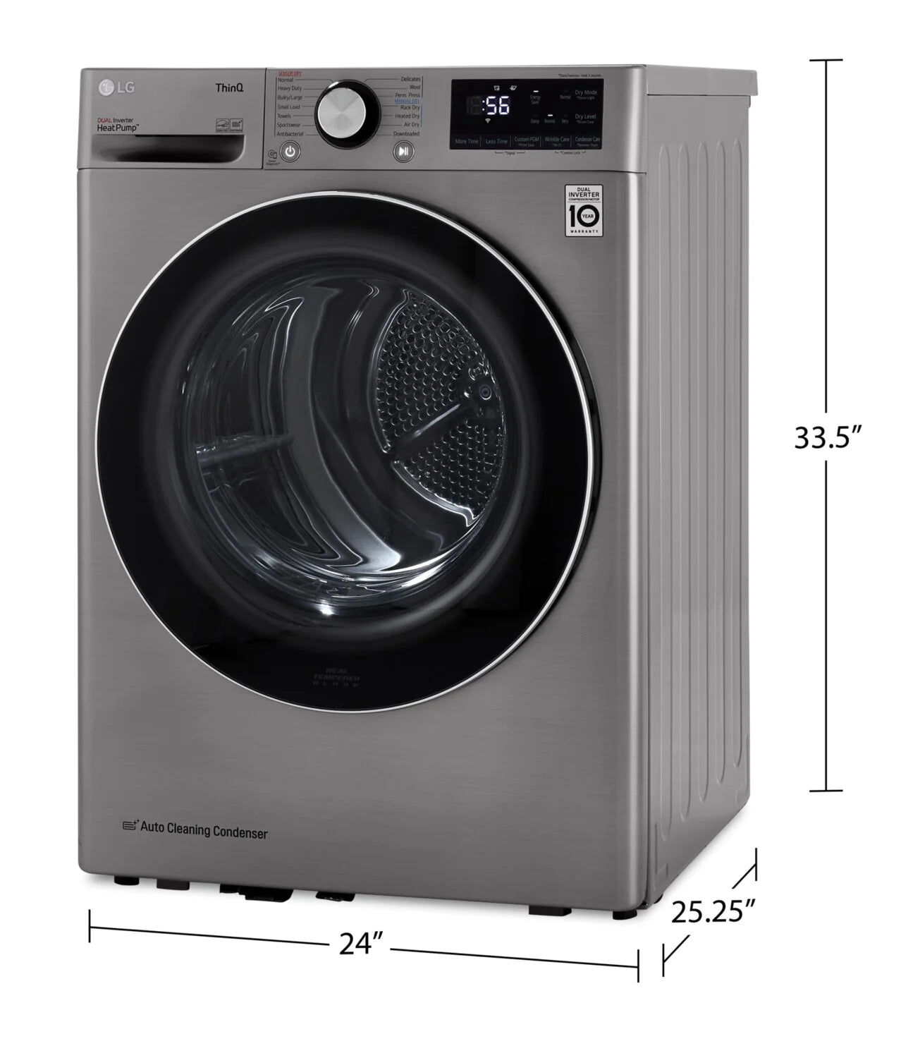 LG Dryers 24" Graphite Steel DLHC1455P