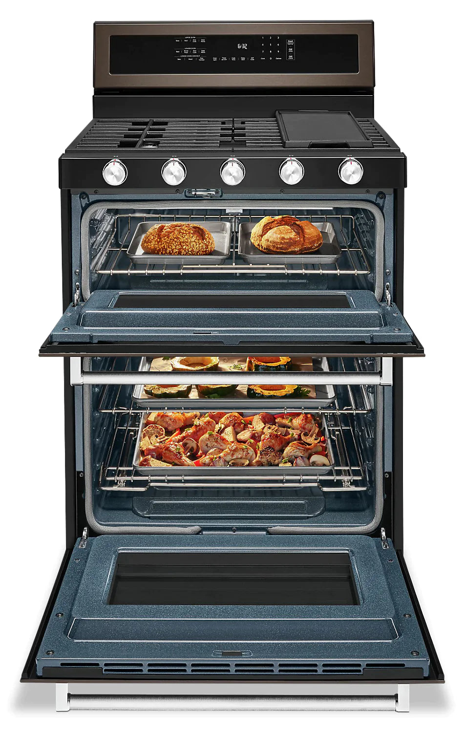 KITCHENAID Ranges 30" Black Stainless Steel KFGD500EBS - Appliance Bazaar