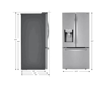 LG Refrigerator 33" Stainless Steel LRFXS2503S - Appliance Bazaar